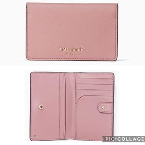 Kate Spade Cameron Bifold Snap Wallet in Dusty Peony